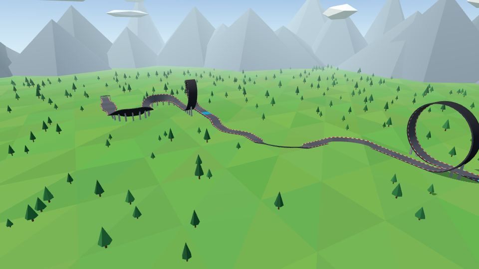 Achterbahn: 3D-Strecke mit zwei Loopings und Wandkurven